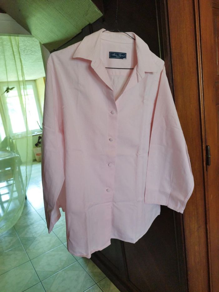Chemise rose pâle rayures vintage XL/42 y2k - photo numéro 16