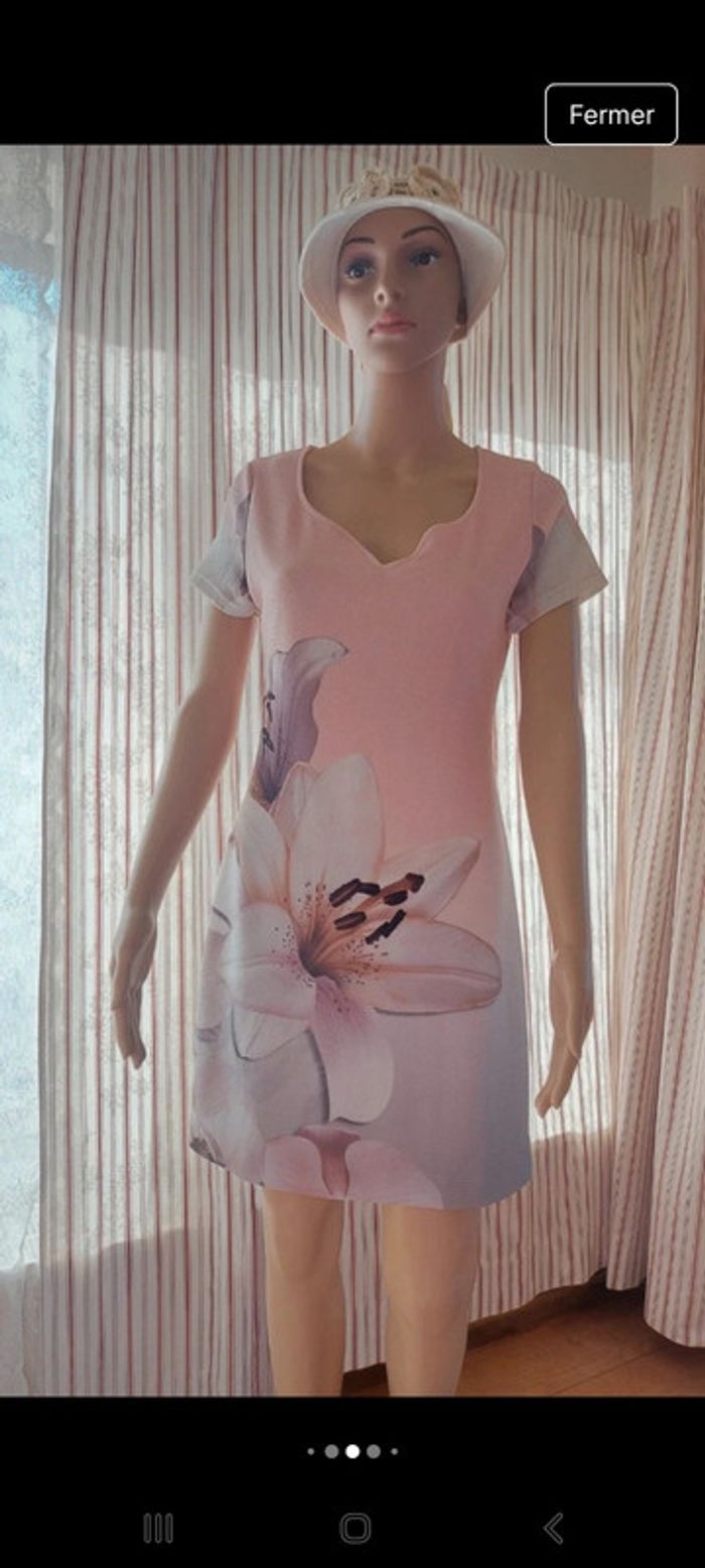 Robe Batida fond rose taille 1 (36) - photo numéro 6