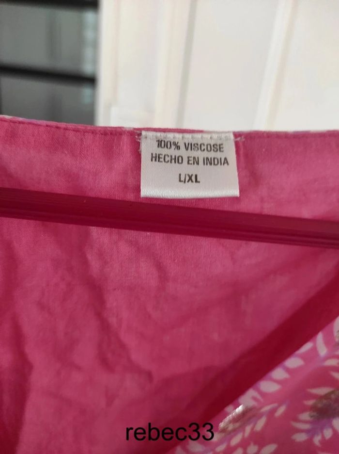 Robe longue rose à motif - photo numéro 5