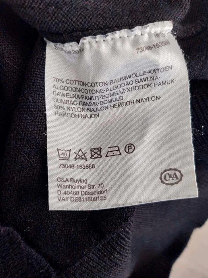 Pull noir  col V  TM - photo numéro 5
