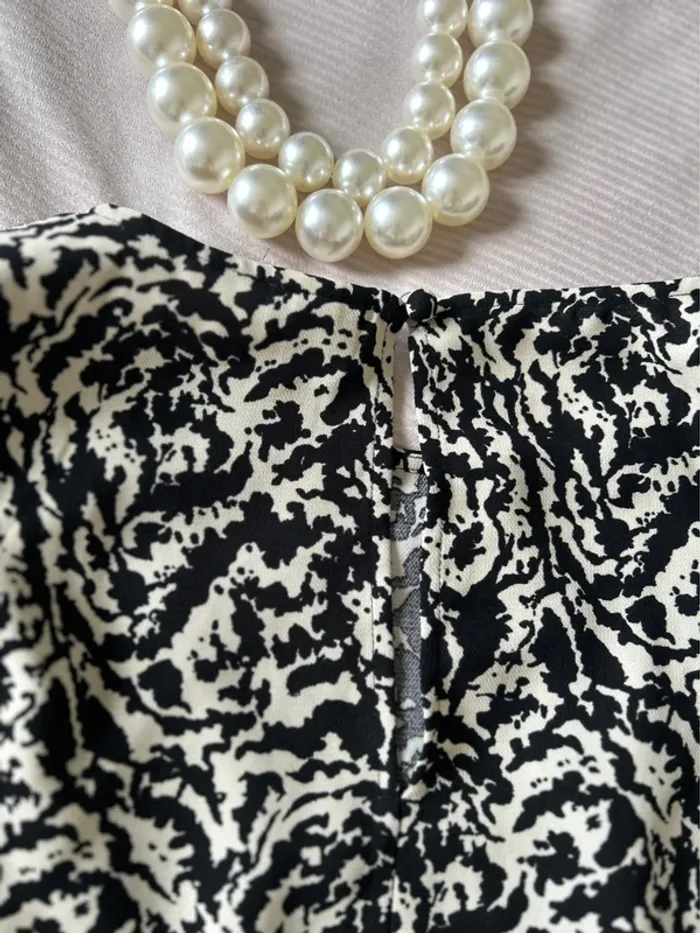 Robe chic, H&M, taille L noir et crème - photo numéro 8