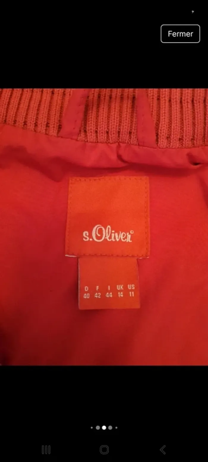 Jolie Veste coupe vent rouge St Oliver fr 42 - photo numéro 13