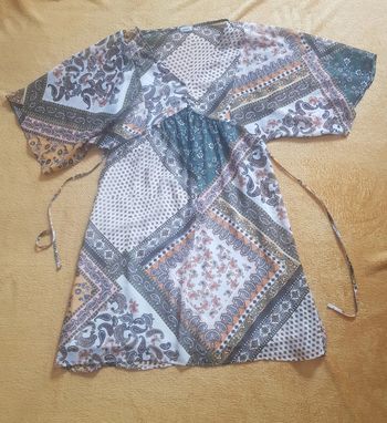 Robe femme fleurie manches chauve-souris