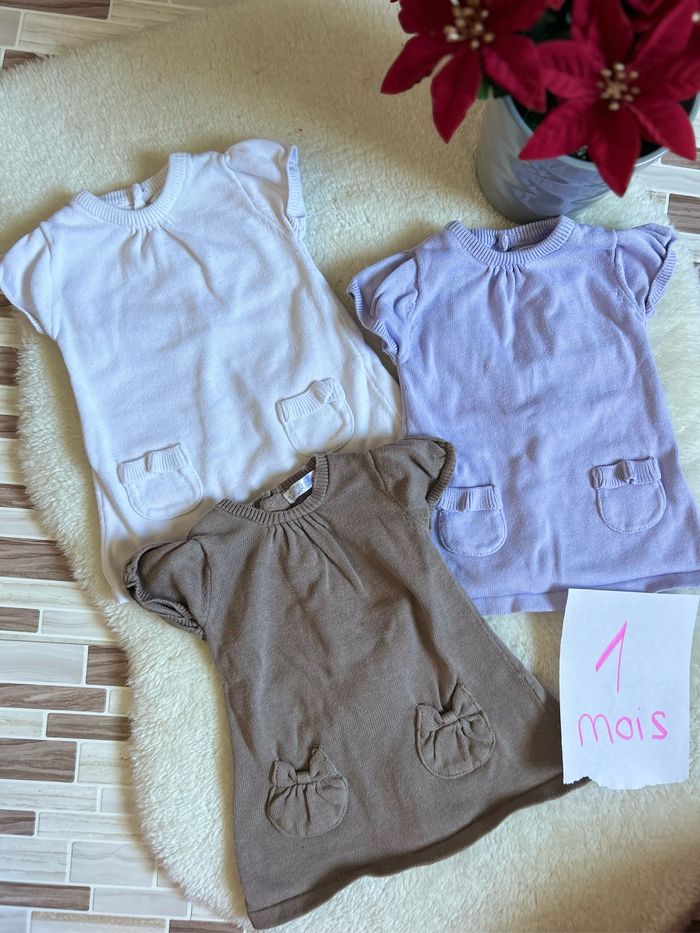 Lot de 3 robes ~ kitchoun ~ 1 mois
