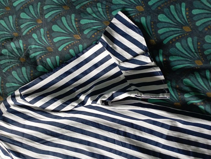 Robe d'été coton rayée blanc et marine - photo numéro 3