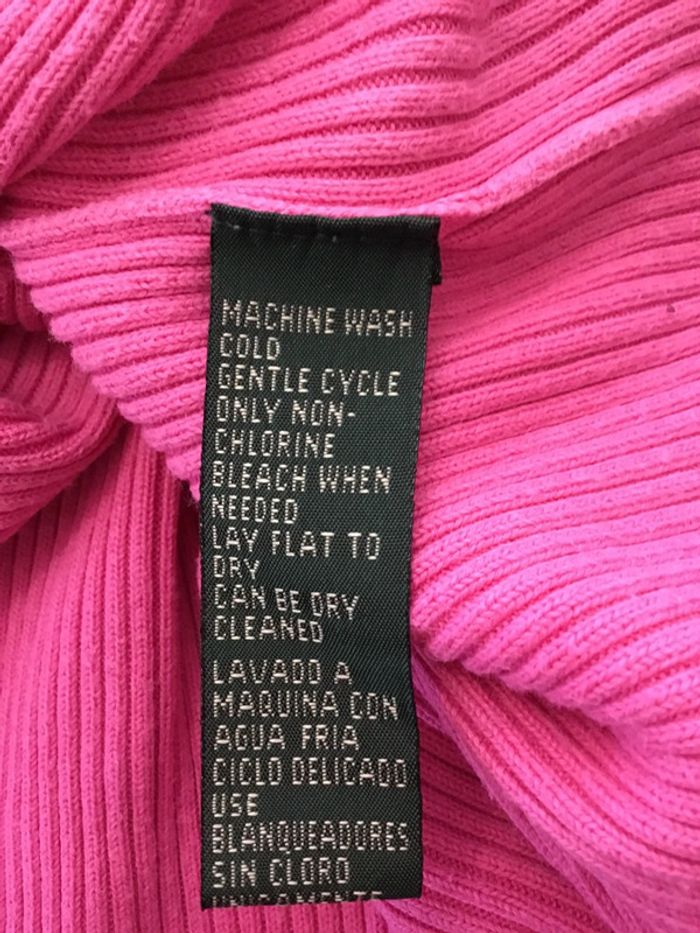 Pull femme rose Lauren Ralph Lauren manches courtes taille L 065 - photo numéro 5