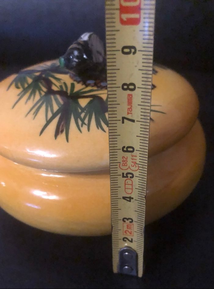 Sucrier vintage »Vallauris »jaune et cigale - photo numéro 10