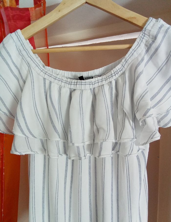 Robe été rayée bleu/blanc avec volants Etam - photo numéro 2