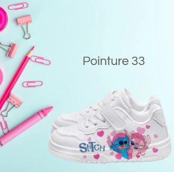 🌸Magnifiques Baskets à scratchs blanches Angel Stitch taille 33 "implosion d'amour"
