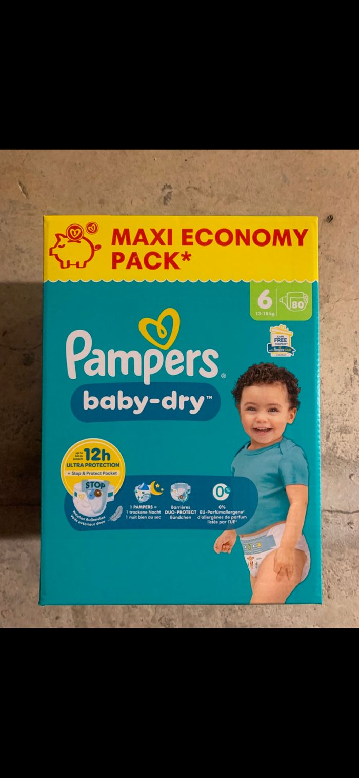 Couches pampers pack XXL BABY DRY et premium protection TAILLE 3,4,4+,5,5+, 6,6+, 7 et 8 - photo numéro 6