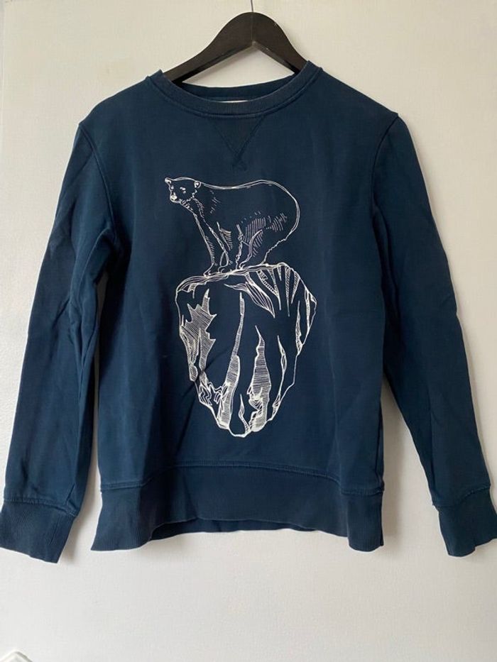 Sweat col rond ours blanc