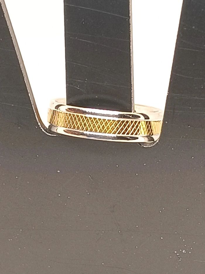 Bague bicolore acier type alliance