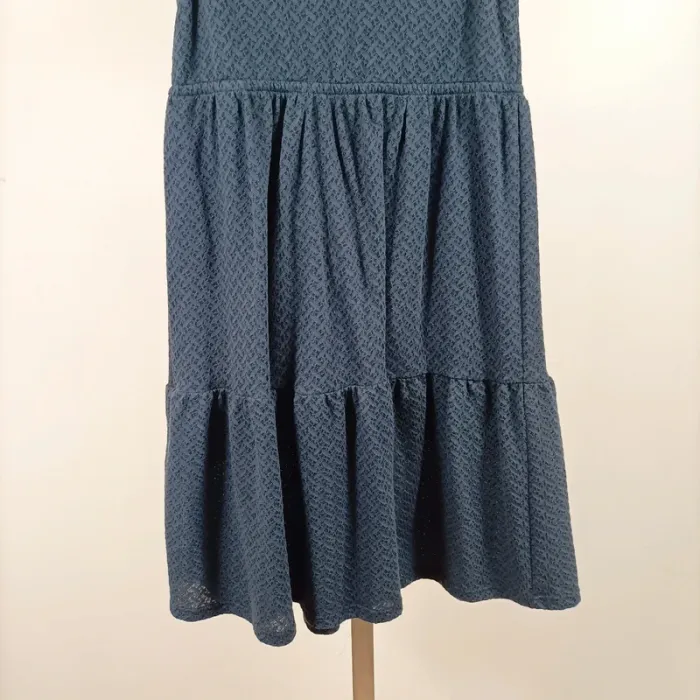 Robe bleue fille 8 ans CMT Collection, sans manches, volantée et texturée A1111 - photo numéro 3