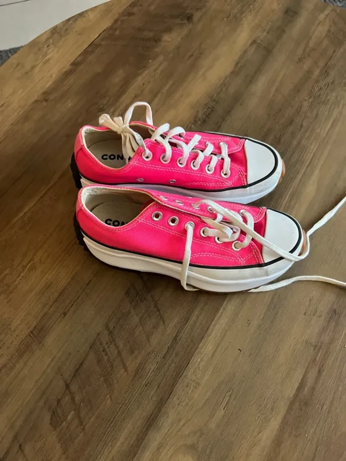 Converse fushia compensées pointure 37 - photo numéro 4