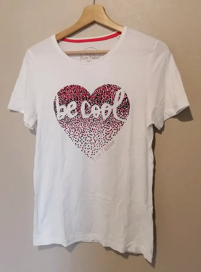 Tee shirt Tom Tailor M coeur blanc