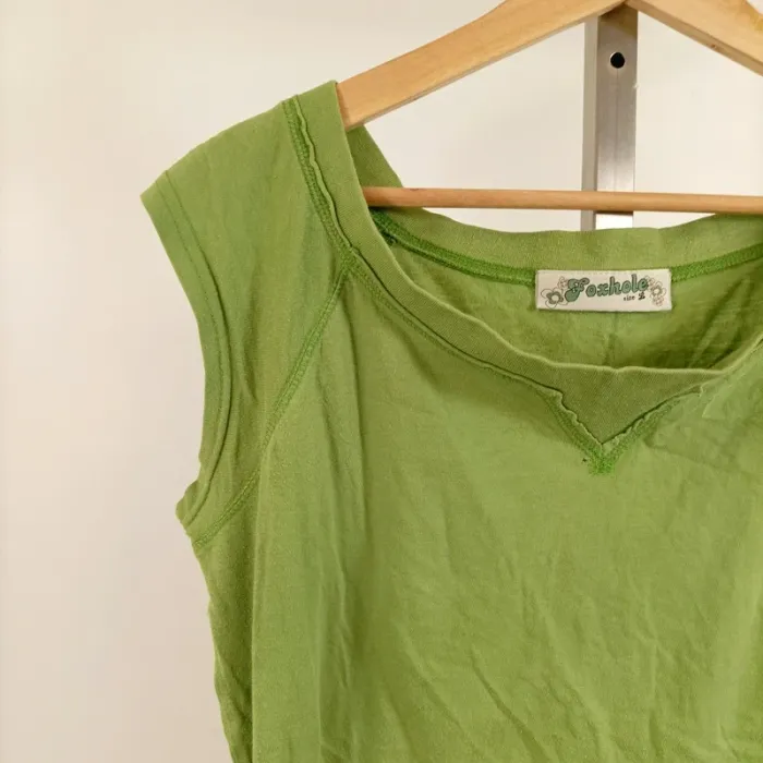 Débardeur vert pomme 100 % coton Foxhole – taille L A1048 - photo numéro 4