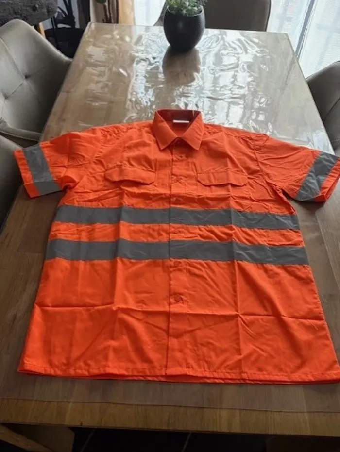 chemise de travail homme orange taille S neuve - photo numéro 2