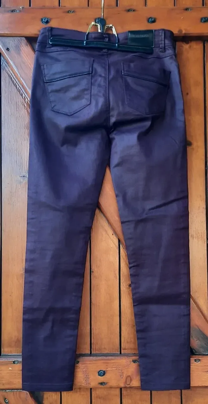 Jean prune enduit, Cache Cache, taille S/36 - photo numéro 4