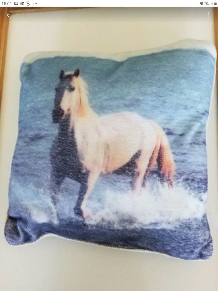 Lot de 3 petit coussin  imprimé 🐎  en cadeau une pochette - photo numéro 5