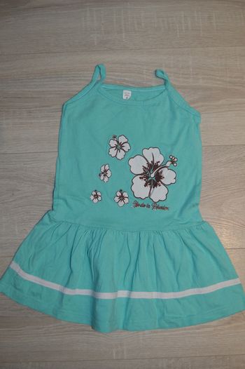 Robe turquoise 4 ans fleurs