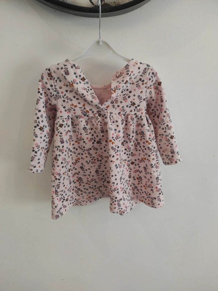 Robe d'hiver rose à fleurs 12/18 mois - photo numéro 4