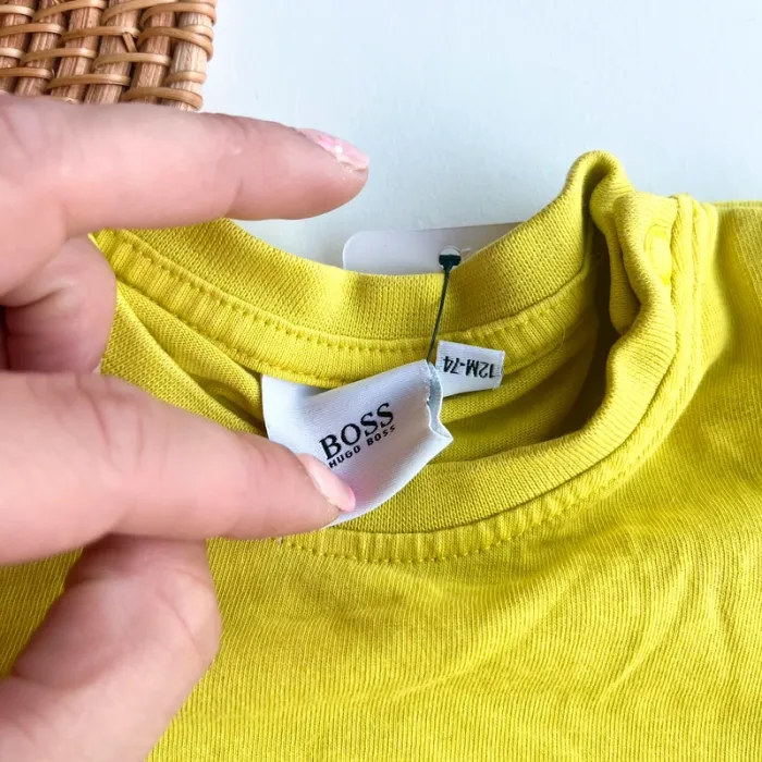 : T-shirt bébé garçon Hugo Boss 12 mois – jaune fluo - photo numéro 2