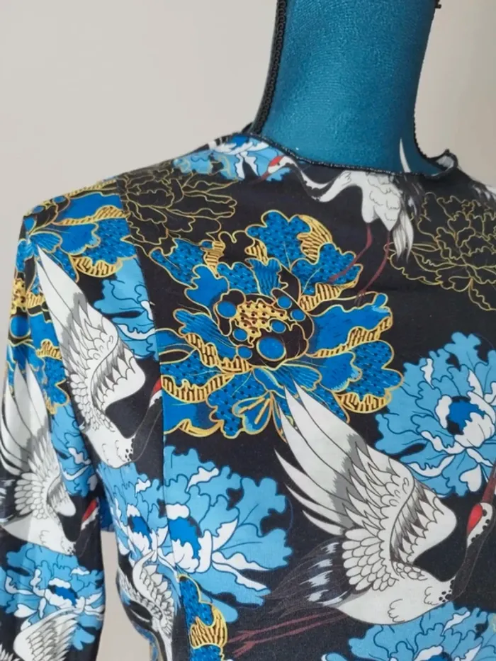 Blouse crop top hérons - Drop Asie - photo numéro 6