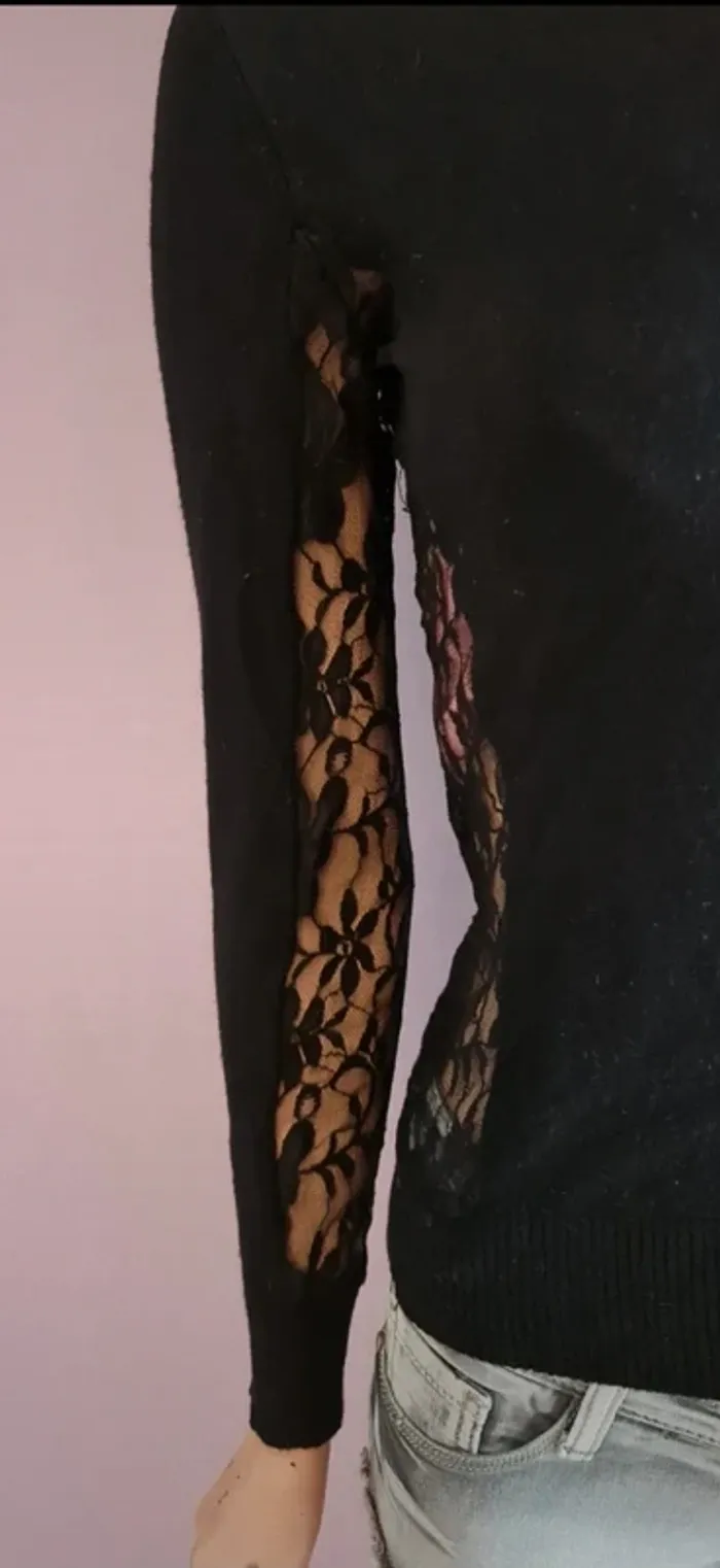 Haut manche longue femme dentelle - photo numéro 2