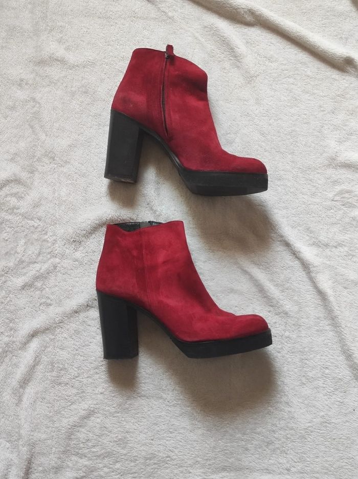 Bottines à talons rouge taille 38 - photo numéro 2