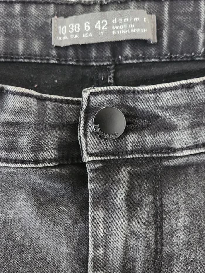🖤 Jean skinny noir délavé - Denim Co - Taille 38 - photo numéro 2