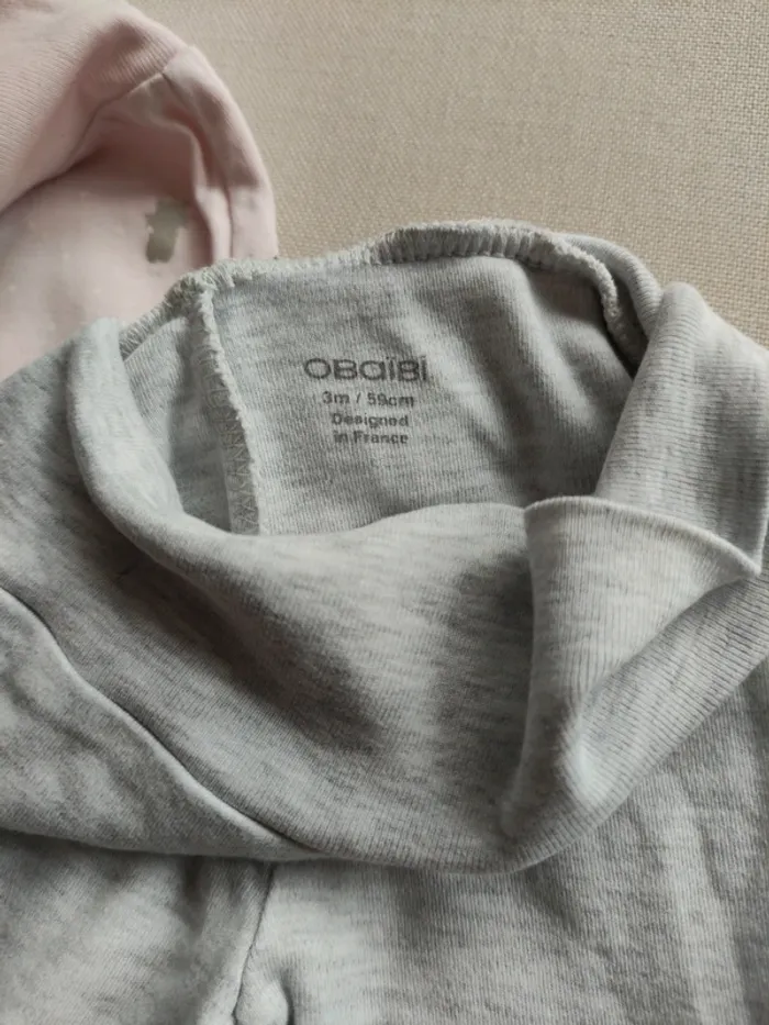 Lit petits pantalons avec pieds pour bébé fille Obaibi 3 mois - photo numéro 3