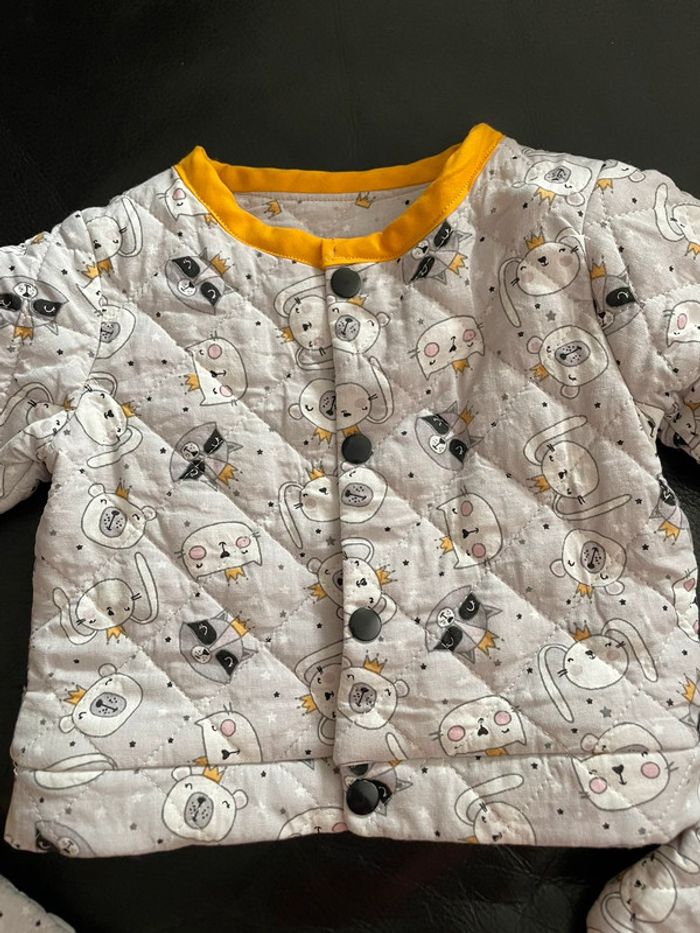 Veste bébé avec gant 6 mois fait main