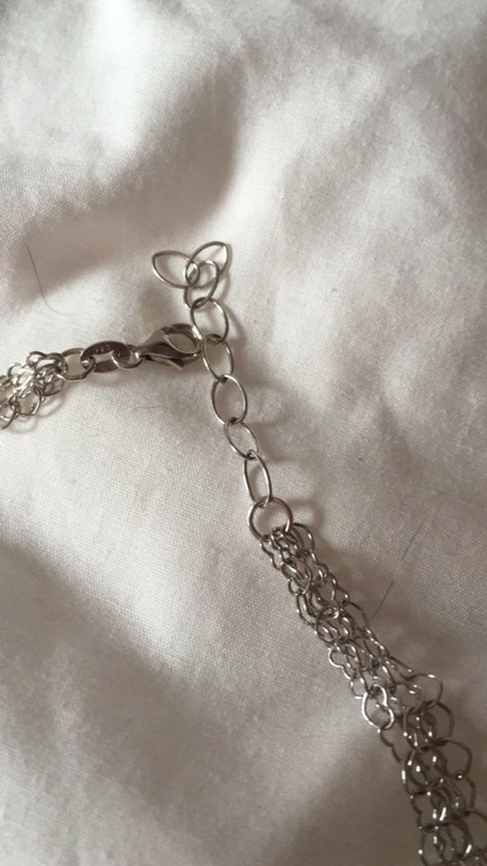 Joli collier coeur neuf en argent - photo numéro 3