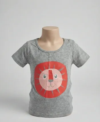 T-shirt Tricky Tracks - 6 mois (68 cm) - Gris Motif Lion