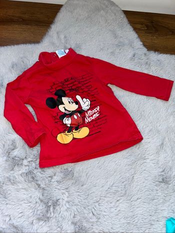 Haut col roulé rouge Mickey - 12 mois - Disney Baby