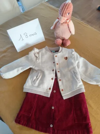 Ensemble 3 pièces Robe Veste T Shirt manches longues
