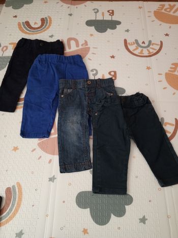Lot de 4 pantalons longs bébé, taille 6 mois