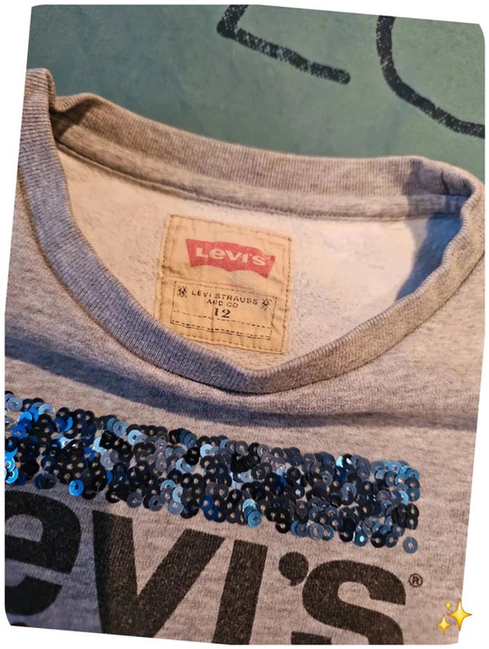 Sweat Levi's avec sequins 12 ans gris - photo numéro 4