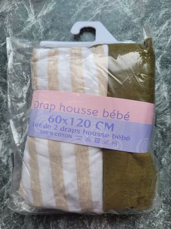 Lot de 2 draps housse lit bébé