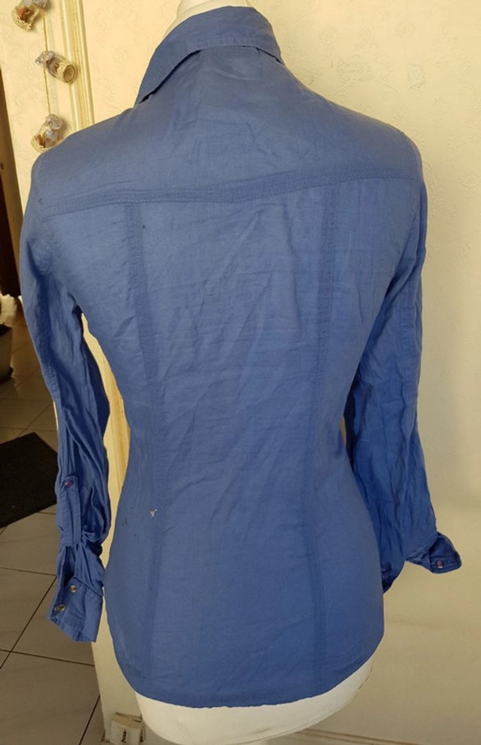 Chemise bleue ciel Mim boutons pression - photo numéro 2