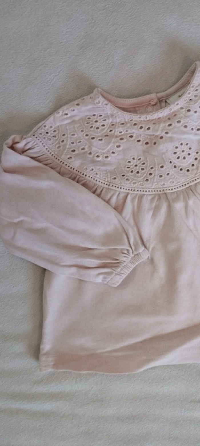 Blouse rose pâle - 6 mois - photo numéro 2