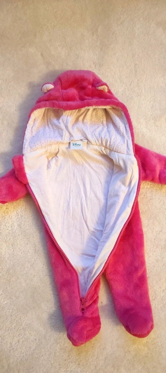 Combinaison Disney baby Minnie rose fuchsia polaire toute douce 1 mois - photo numéro 3