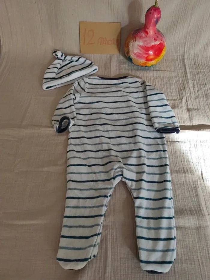 Pyjama & bonnet 12 mois/74cm - photo numéro 4