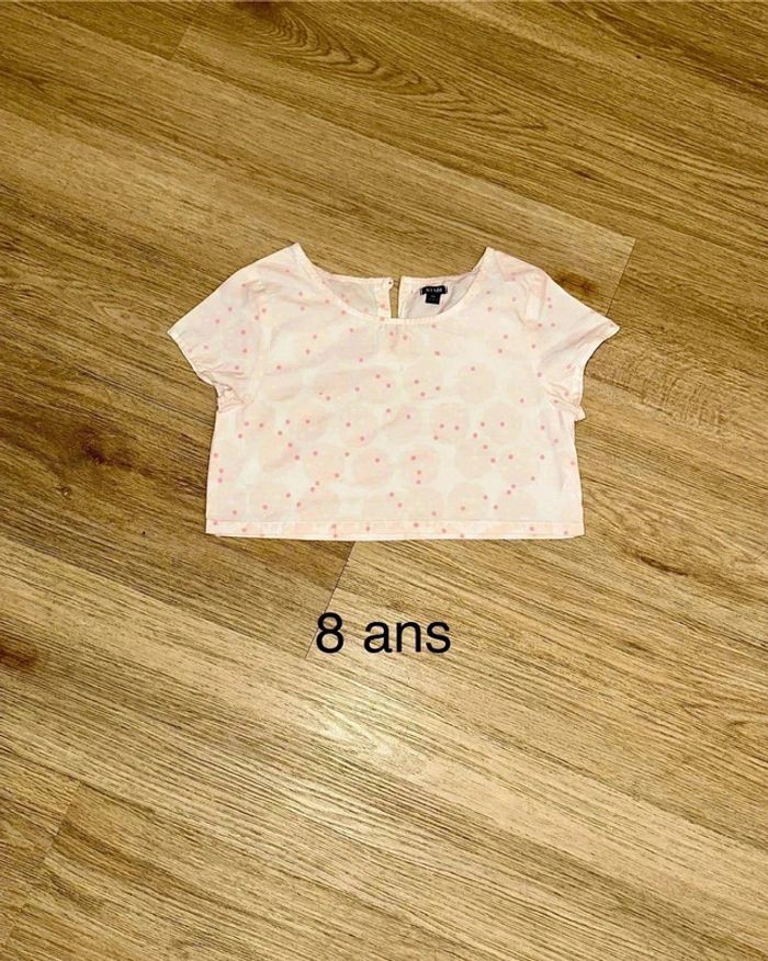 Crop Top Kiabi Rose à Pois 8 Ans - Style Décontracté