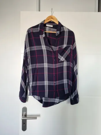 Chemise marine à carreaux Promod