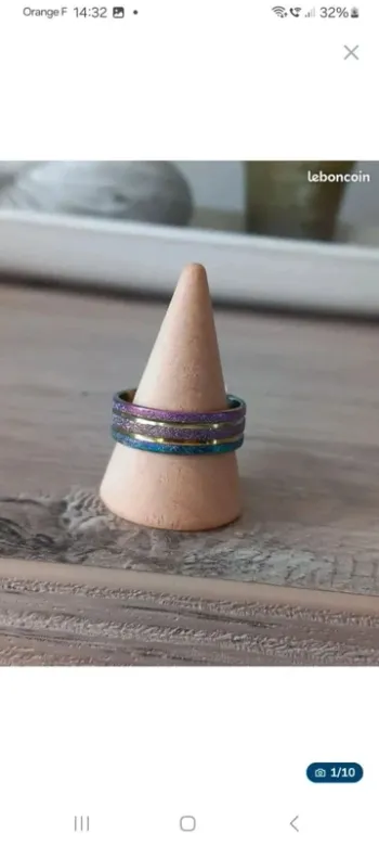 Bague en acier inoxydable taille 63