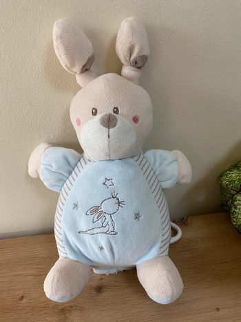 Doudou peluche lapin boule bleu étoile lapin brodé musical 🎵 simba toys