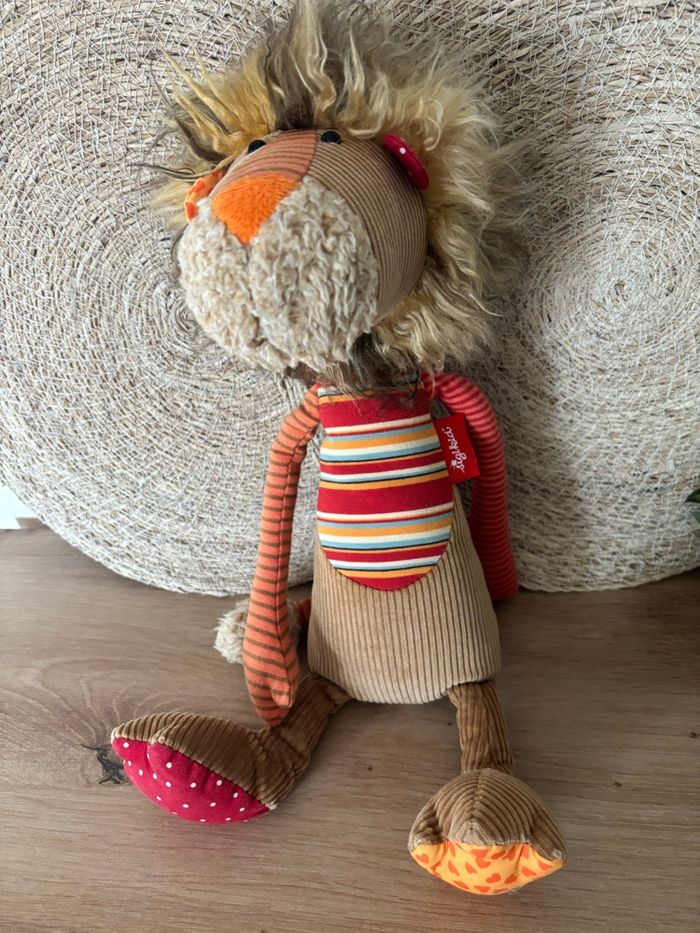 Doudou lion sweety patchwork marron rouge sigikid - photo numéro 2