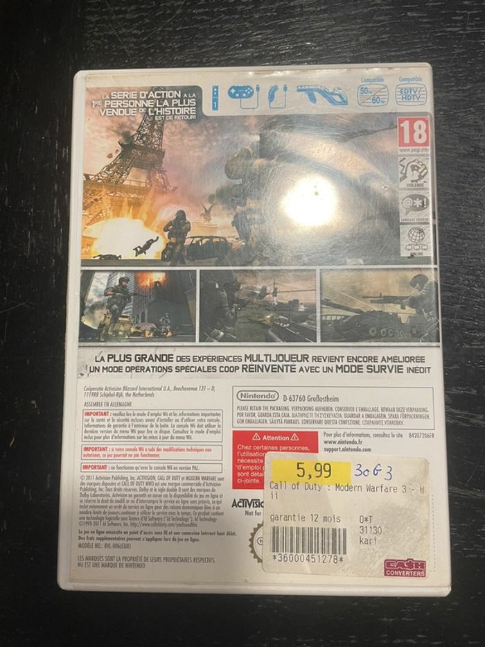 Jeu wii call of duty mw3 - photo numéro 2