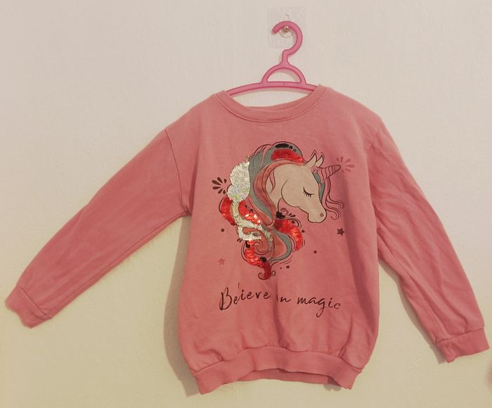 Pull fille hiver licorne sequin 10 ans - photo numéro 2